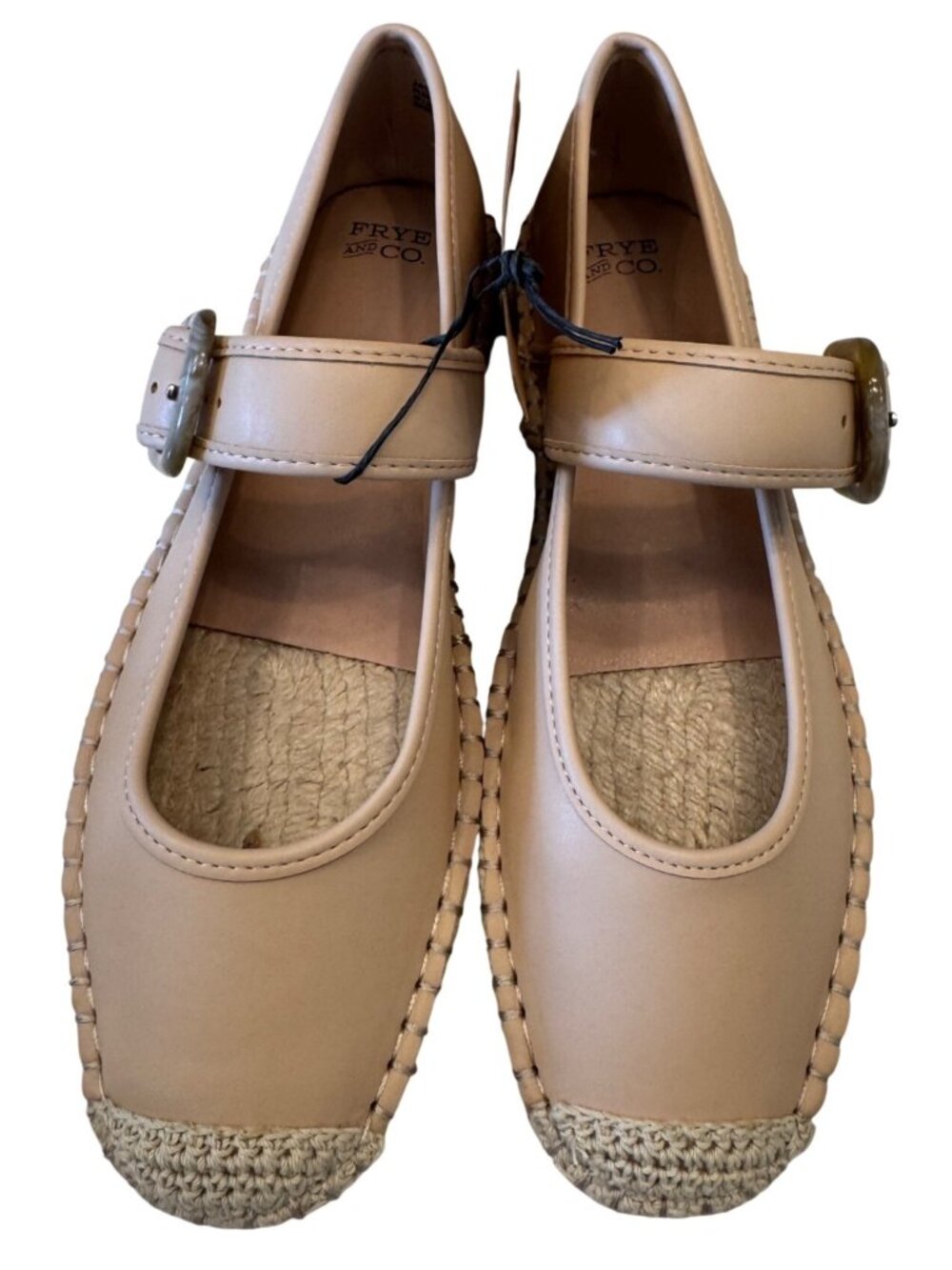 Frye & Co Jantani 9.5 Mary Jane Flat Shoes NWB Nude Beige - Picture 3 of 10